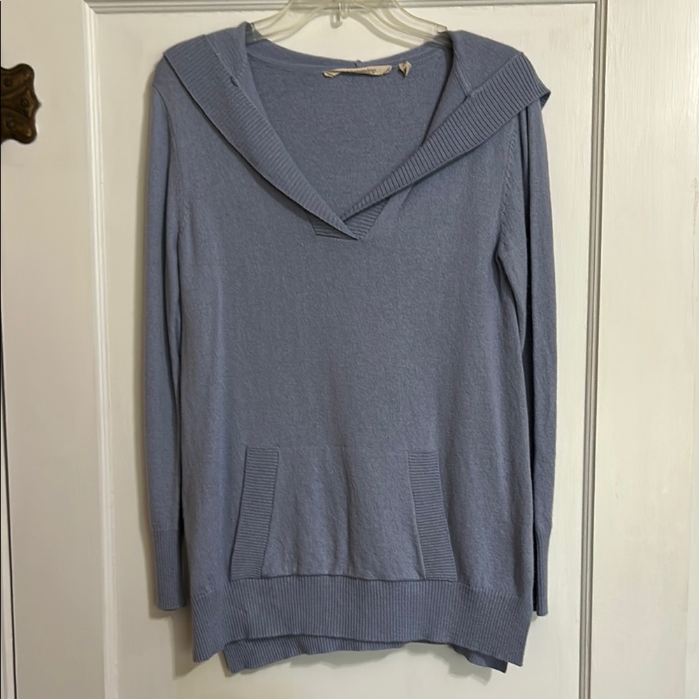 Soft Surroundings Blue Hooded Sweater XS
